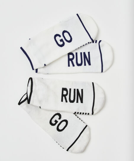 2 pares de calcetines de deporte HKMX, Blanco