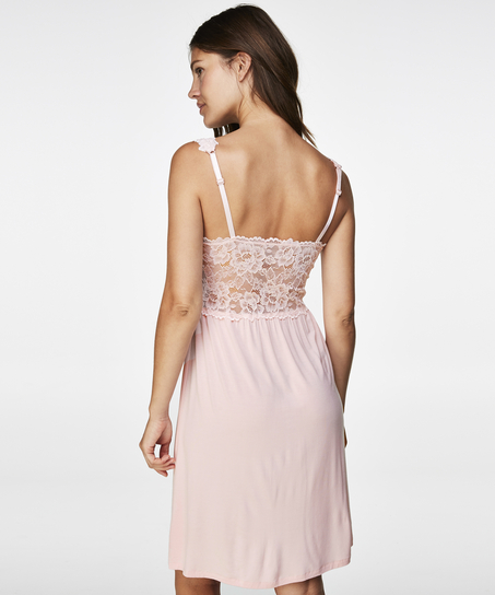 Vestido combinaci&oacute;n Modal Lace, Rosa