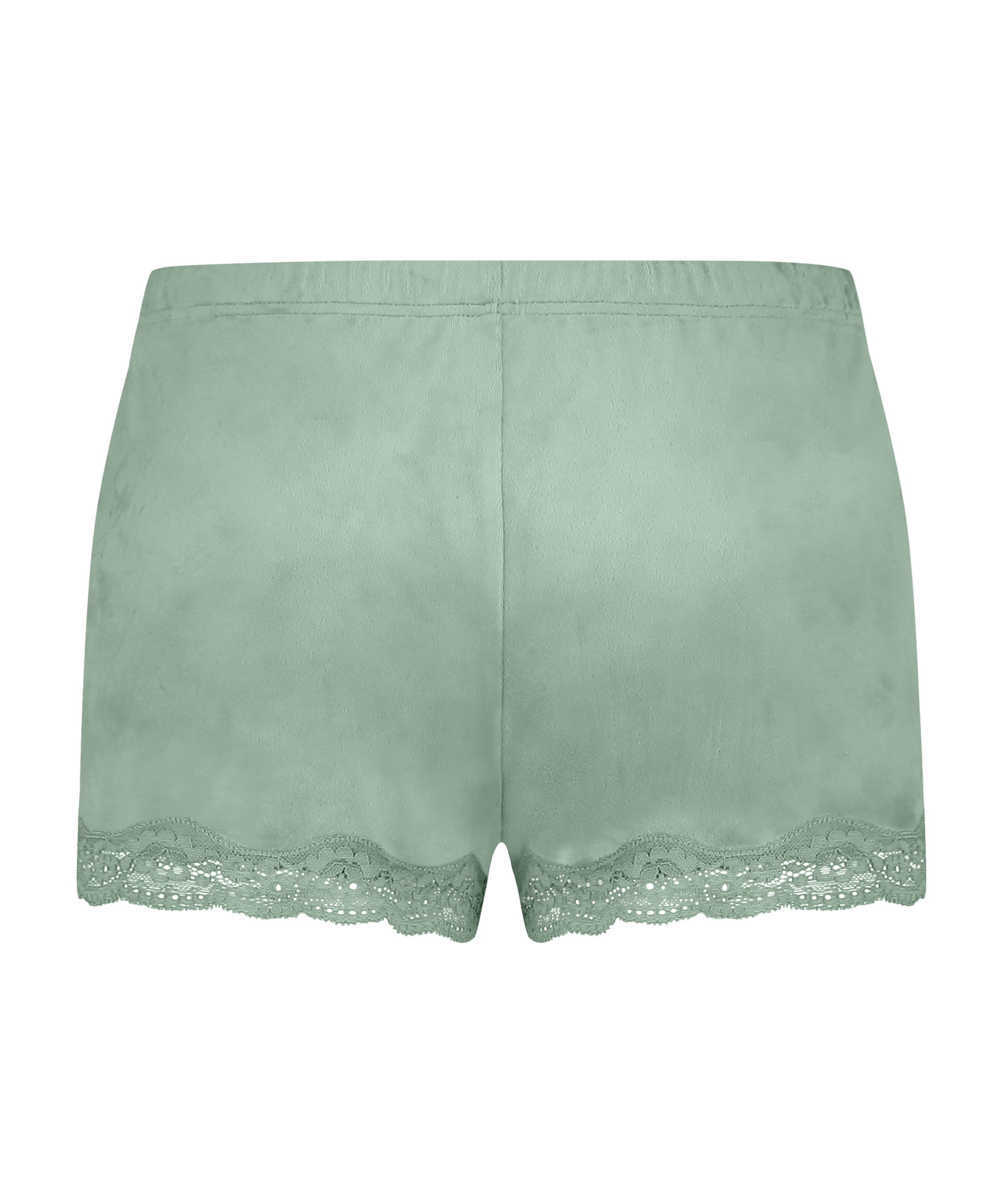 Pantal&oacute;n corto de terciopelo y encaje, Verde, main