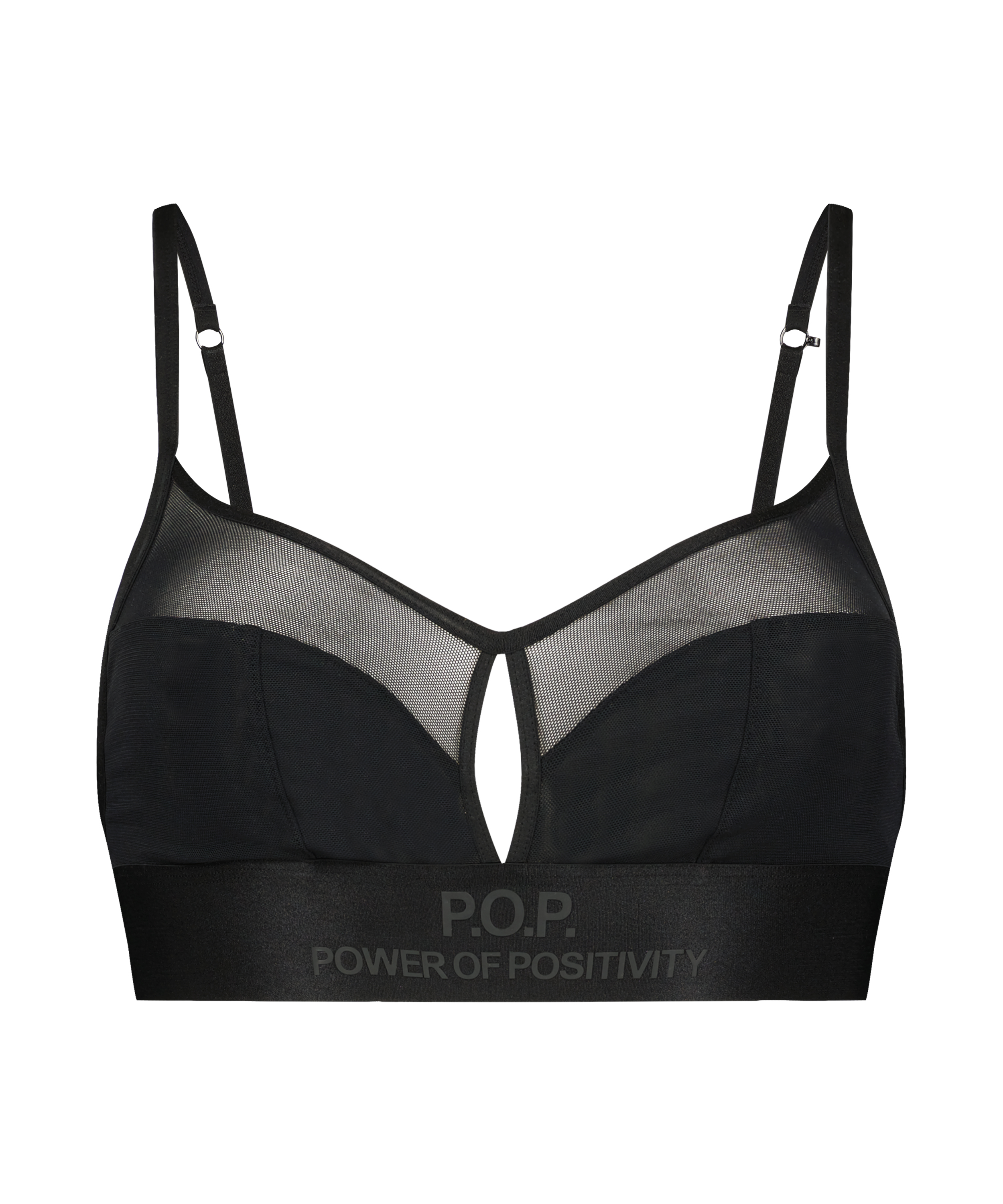 Bralette de rejilla Flexing, Negro, main