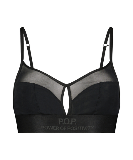 Bralette de rejilla Flexing, Negro