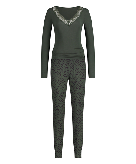 Conjunto de pijama Leopard, Verde