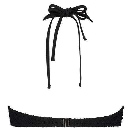 Crochet Bikini Top, Negro