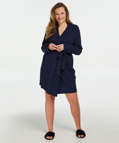 Bata de tejido de punto acanalado, Azul