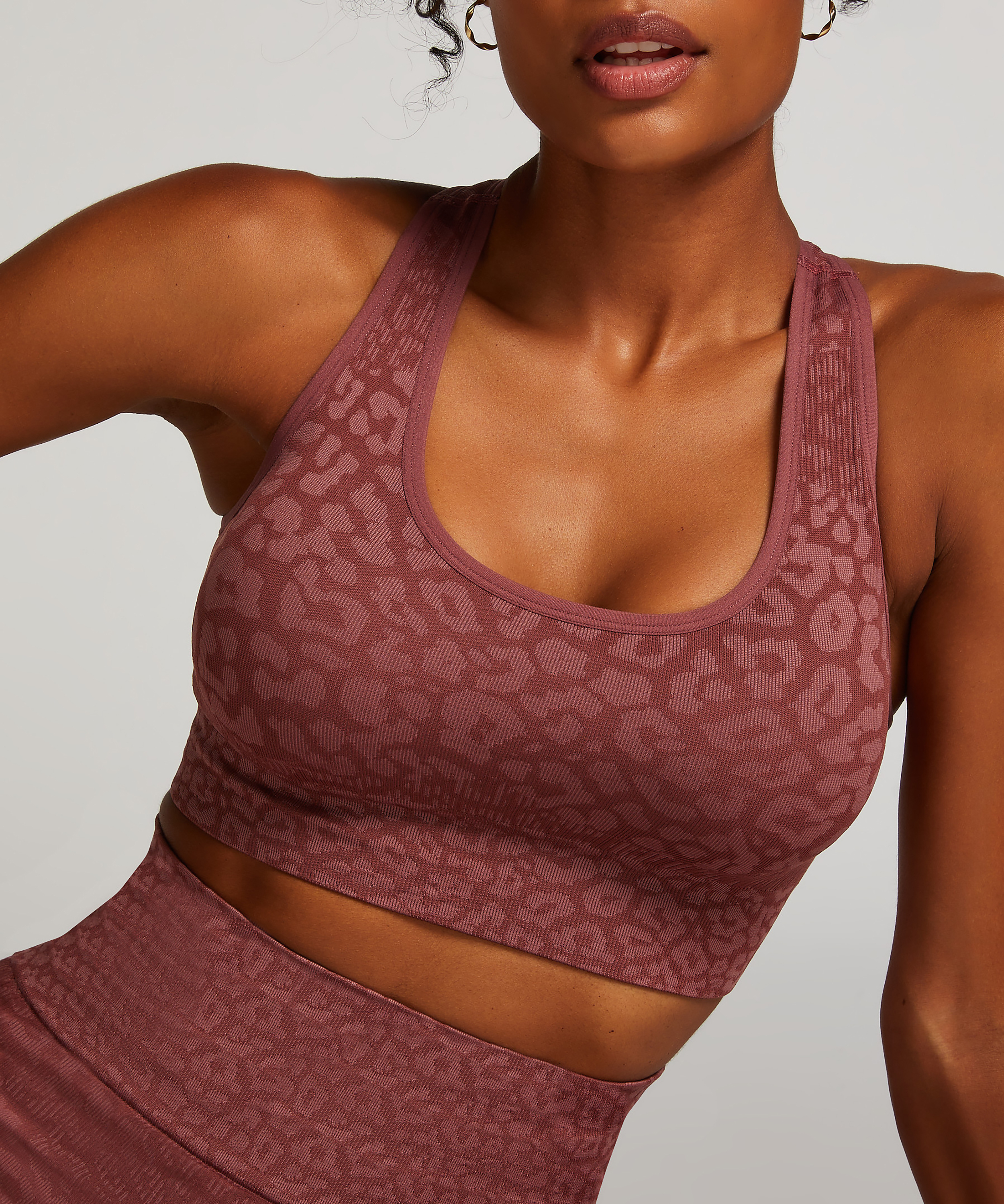 HKMX Sujetador deportivo sin costuras, Rosa, main