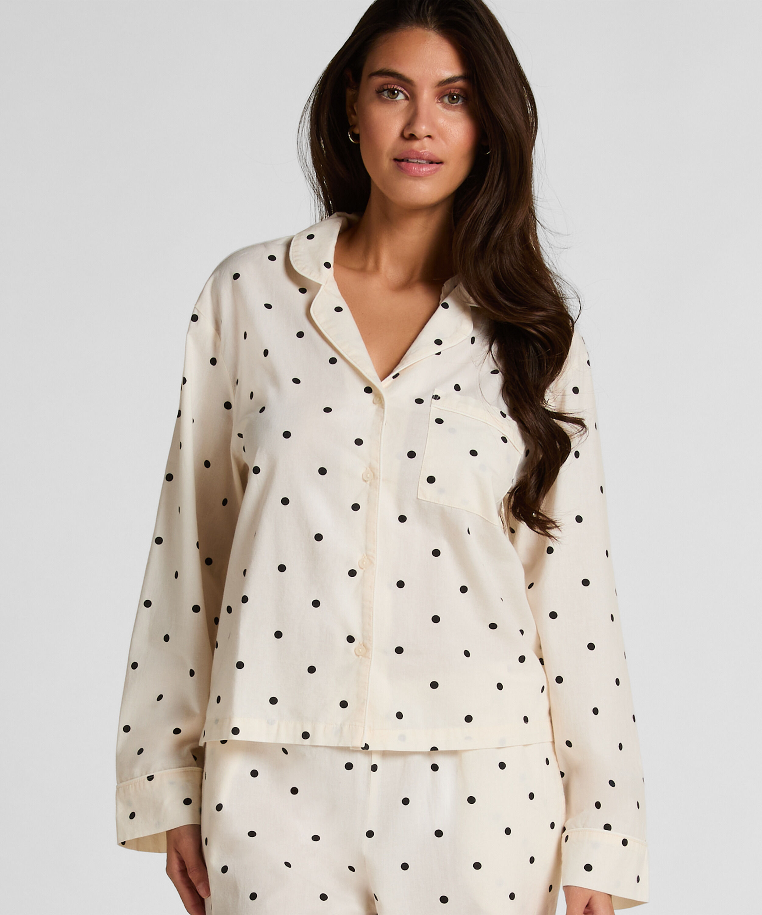 Chaqueta de algodón con lunares, Blanco