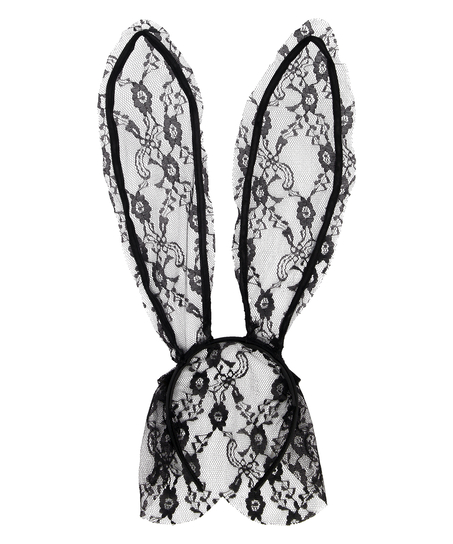 Diadema de encaje Bunny, Negro