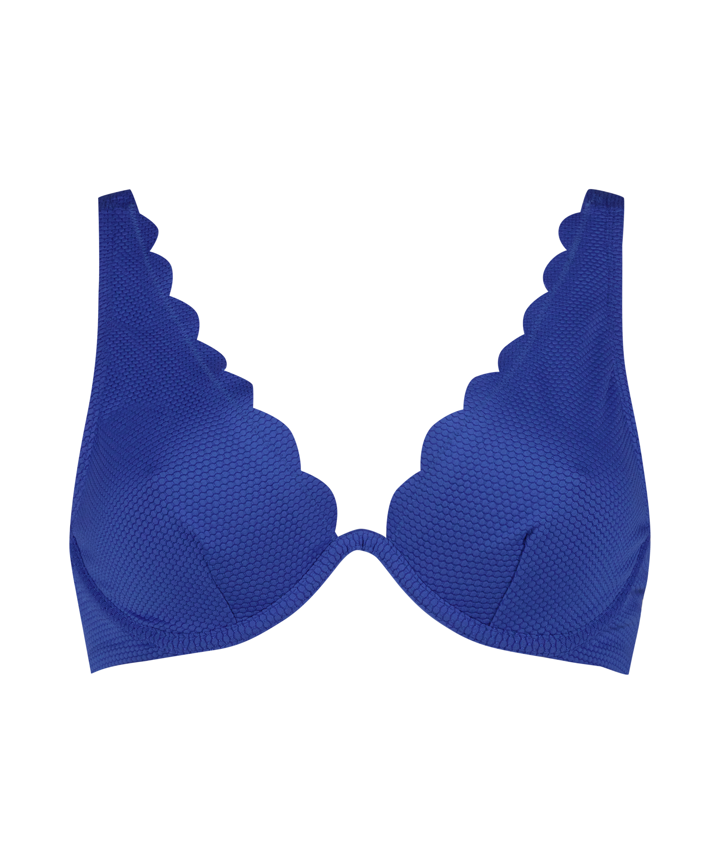 Top de bikini de aros no preformado Scallop, Azul, main