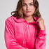 Chaqueta con capucha de terciopelo, Rosa