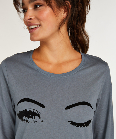 Camis&oacute;n de cuello redondo, Azul