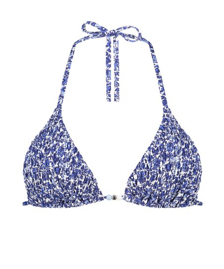 Top de bikini triangular Lobos, Azul