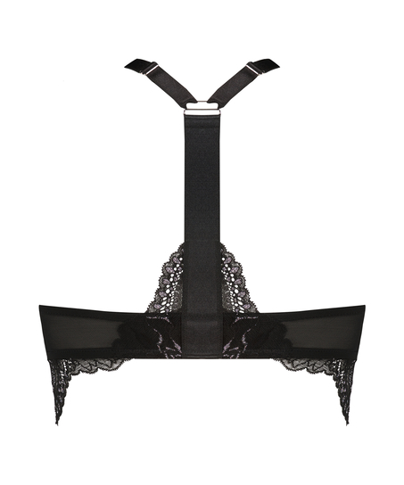 Sujetador push-up longline con aros y relleno Donna Sparkle, Negro