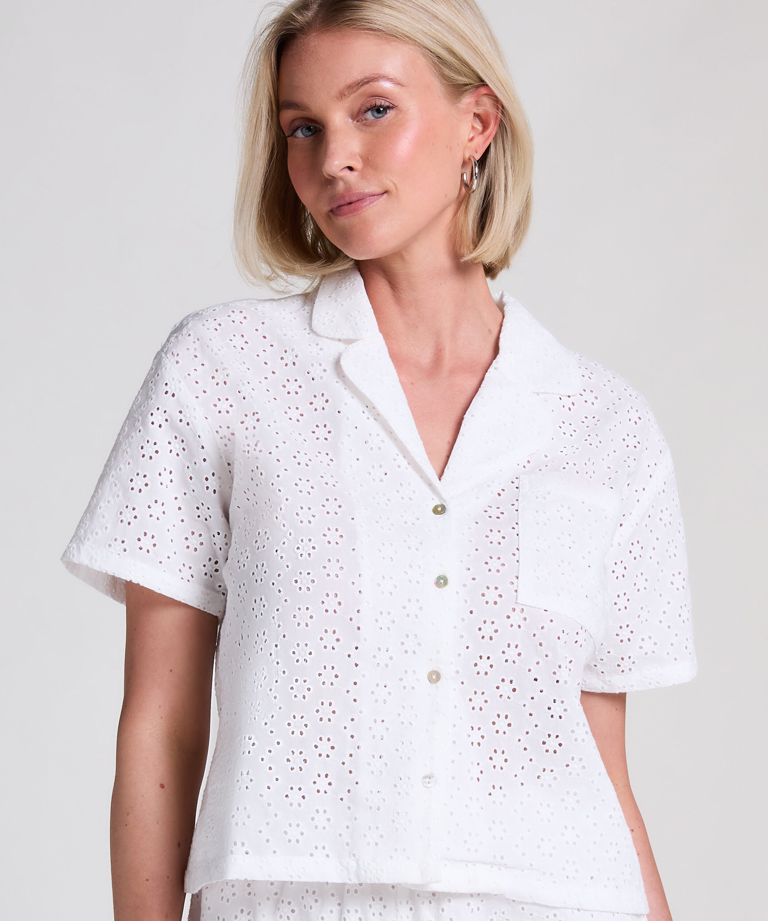 Chaqueta Broderie Anglaise, Blanco