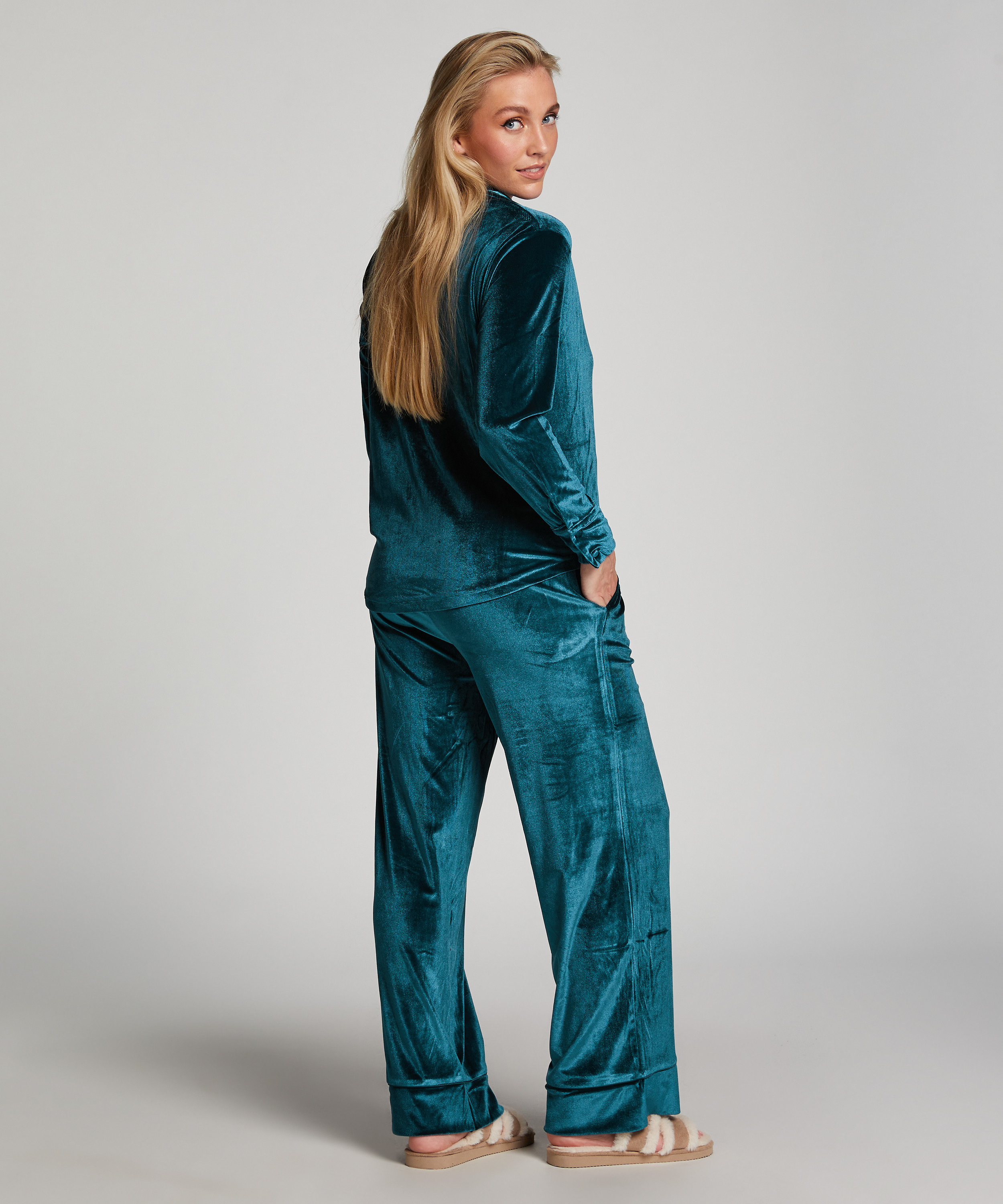 Pantalones de deporte Velours, Azul, main