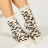 Calcetines de leopardo de las nieves, Beige