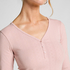 Top de pijama Henley, Rosa