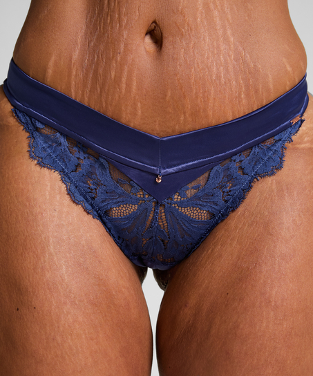 Tanga Grace de tiro alto, Azul