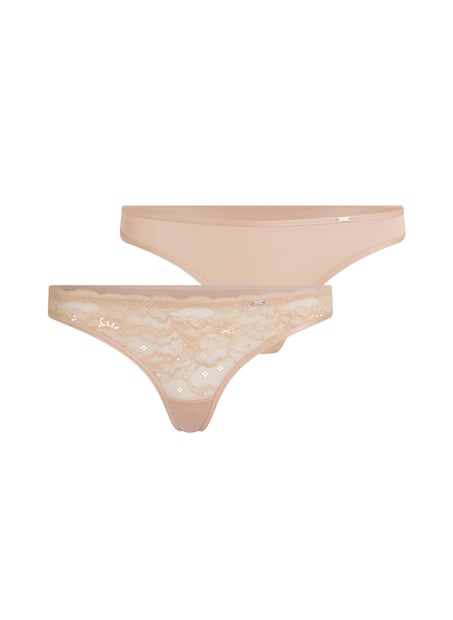 2 pares de tangas Angie, Beige