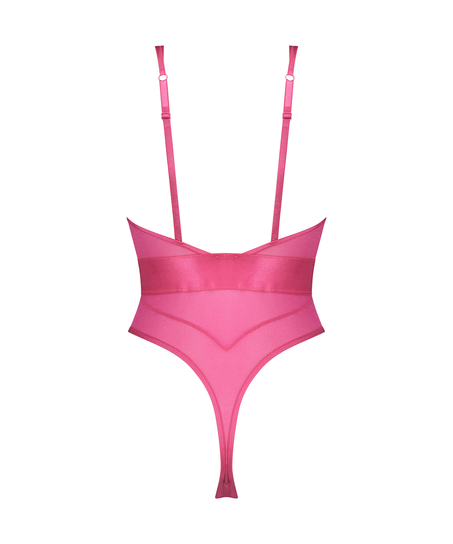 Bodi de tiro alto Glossy, Rosa