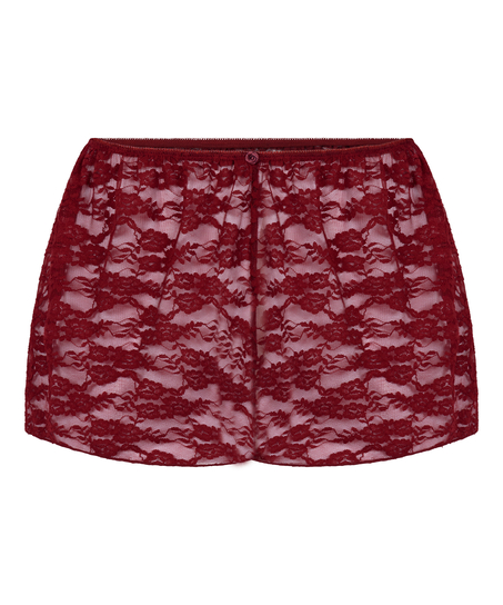 Short de encaje integral, Rojo