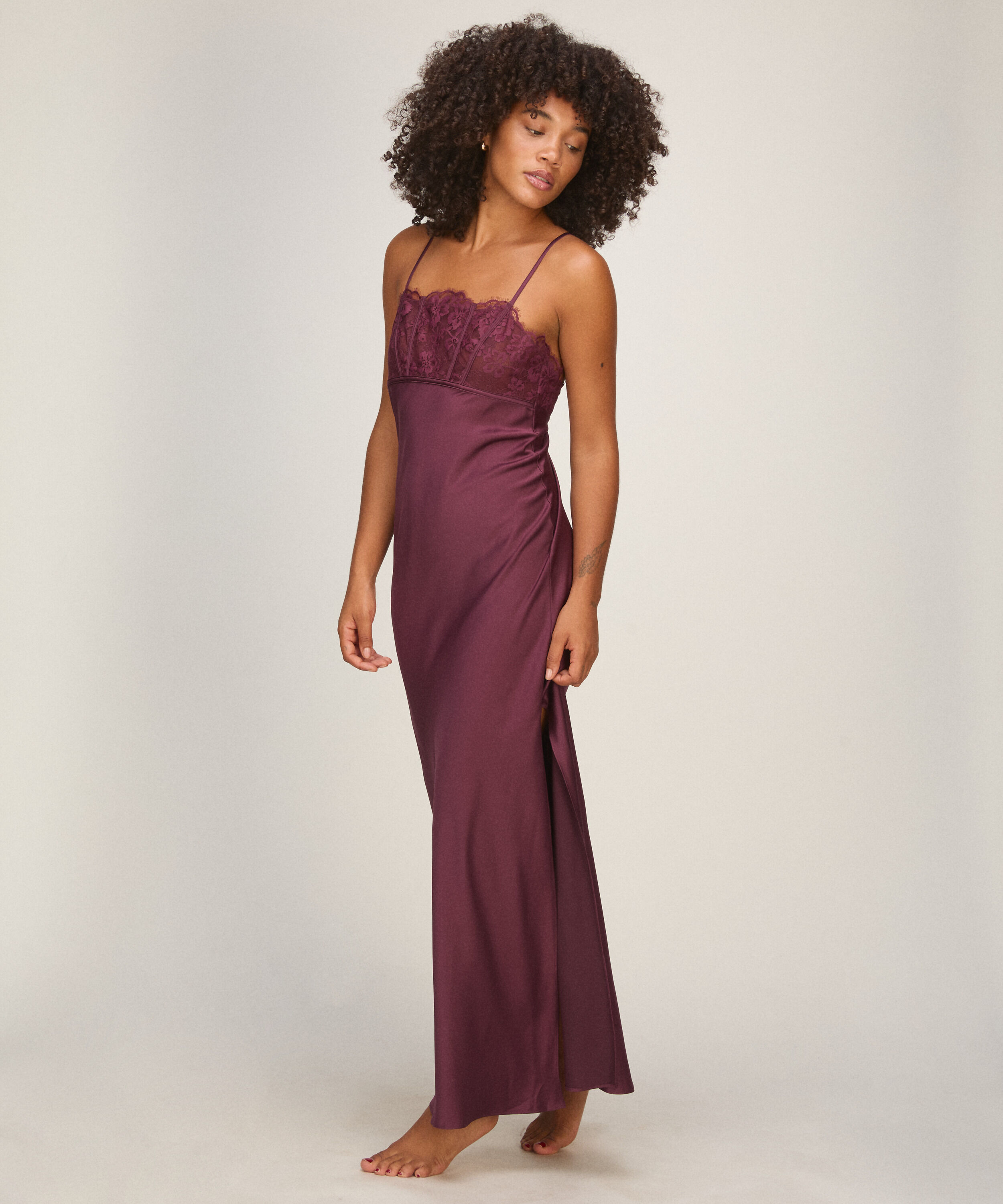 Camisón Largo Lana, Morado Camisón Largo Lana, Morado