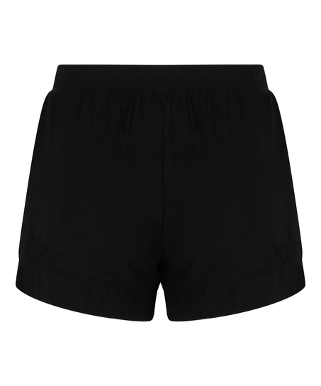Short de punto Rib Essential, Negro
