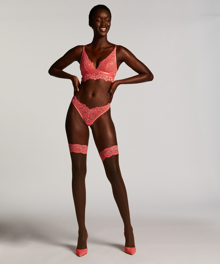 Medias Autoadhesivas 15 Denier Encaje, Rosa