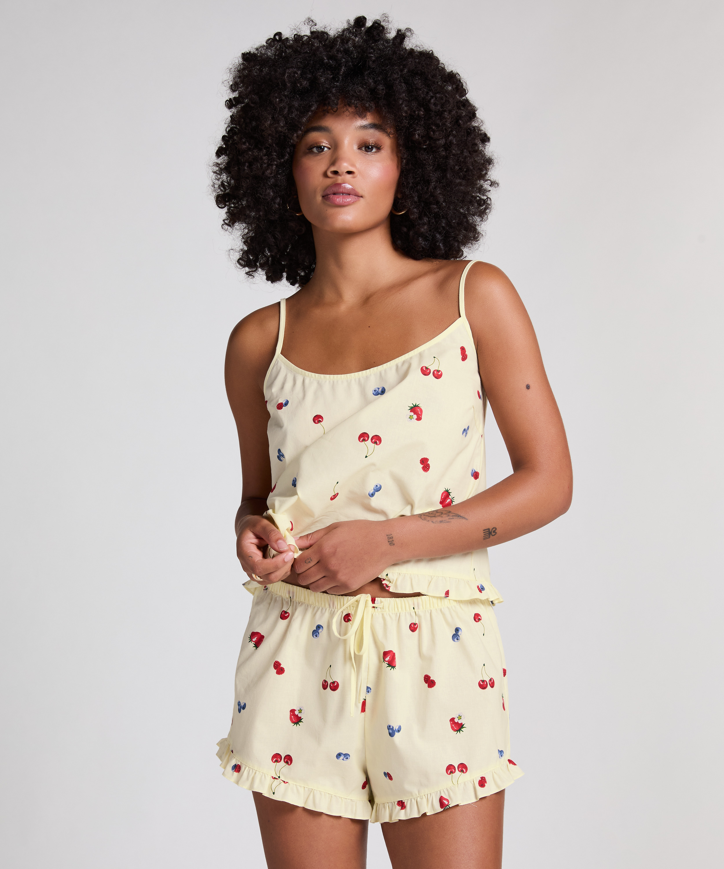 Short tejido, Amarillo, main