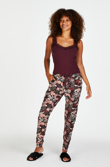 Hunkemöller Petite Pantalón de pijama de tejido de punto Rojo