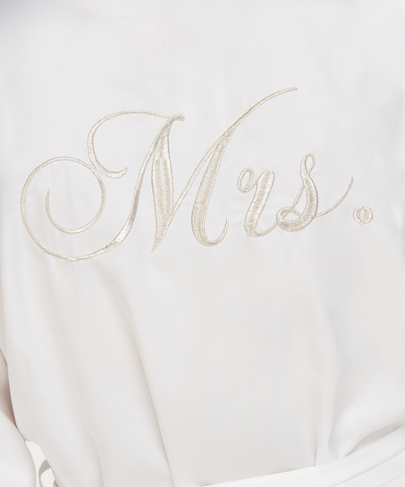 Kimono de sat&eacute;n Bridal, Blanco