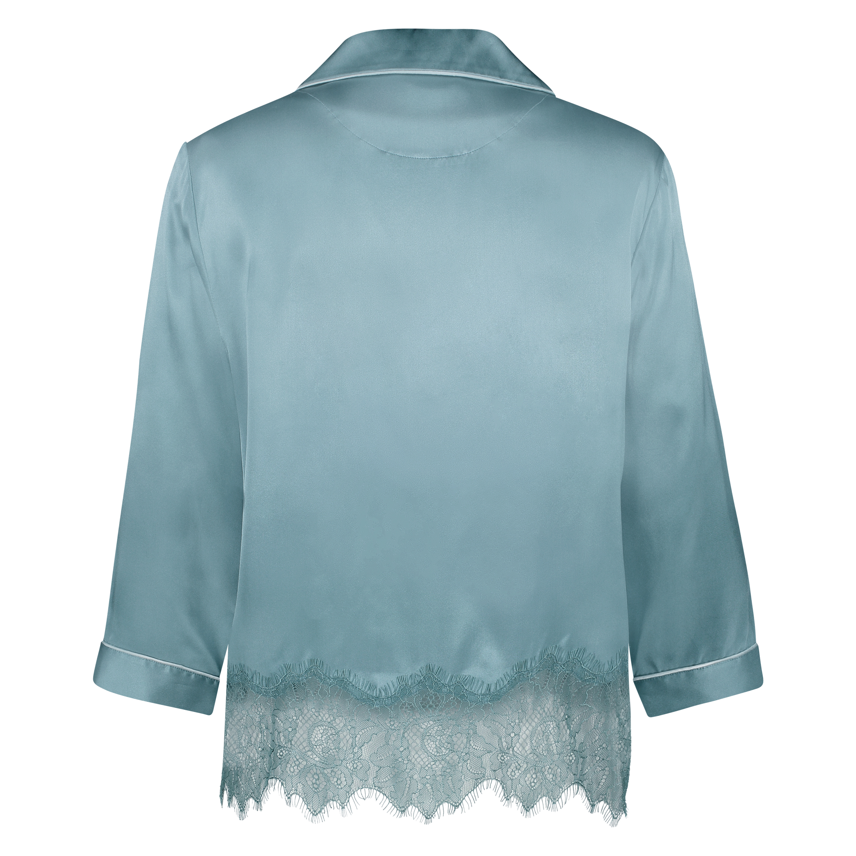 Chaqueta de pijama de seda, Azul, main