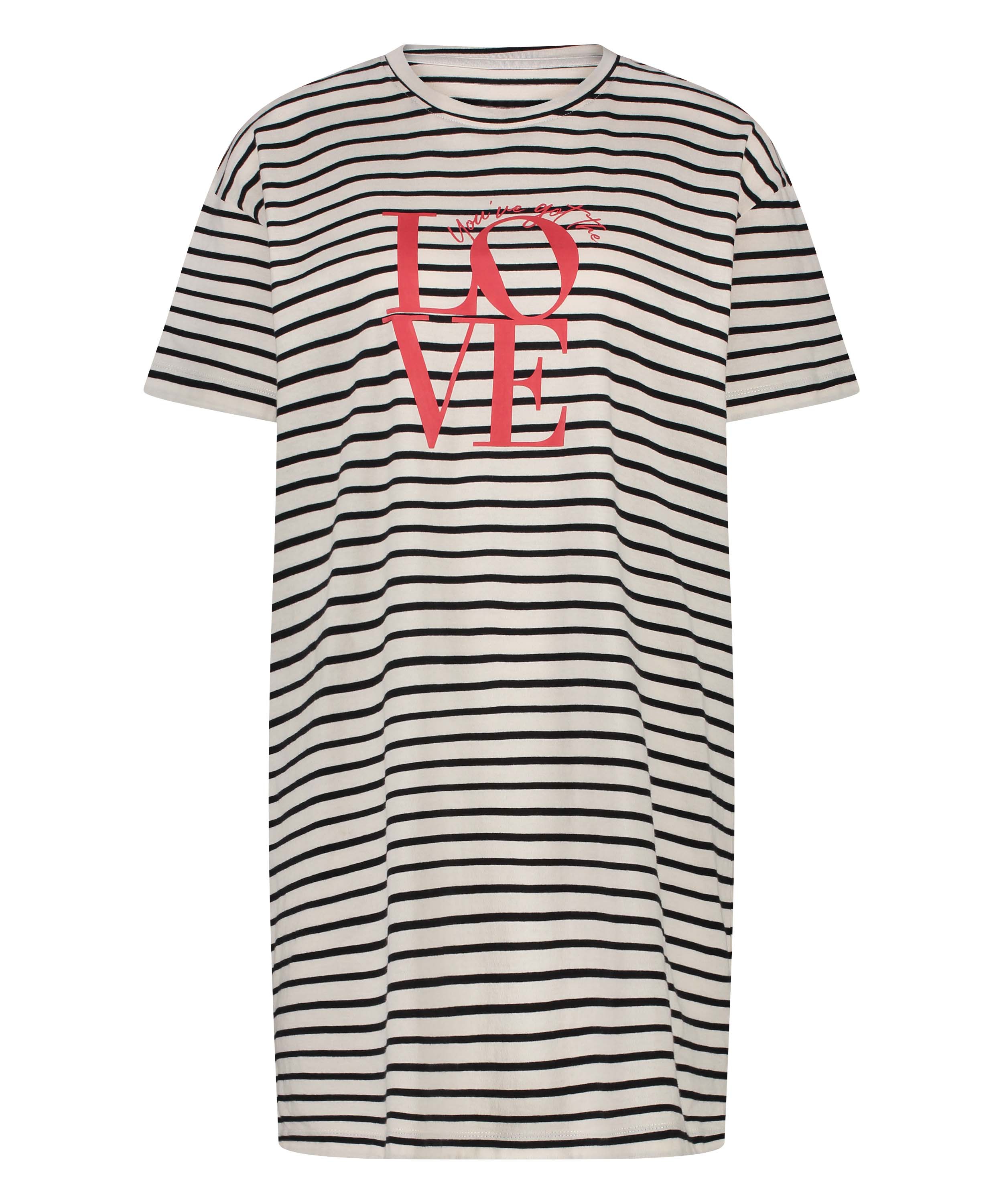 Camisón de escote redondo, Negro, main