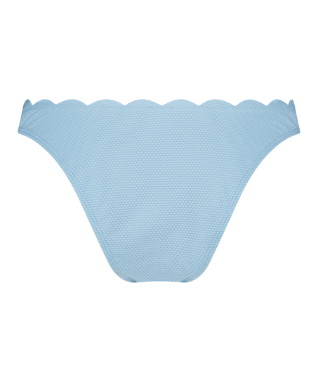 Braguita de bikini de corte alto Scallop, Azul