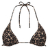 Top de bikini triangular de leopardo mini, Marrón