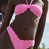 Top de bikini bandeau Scallop, Rosa