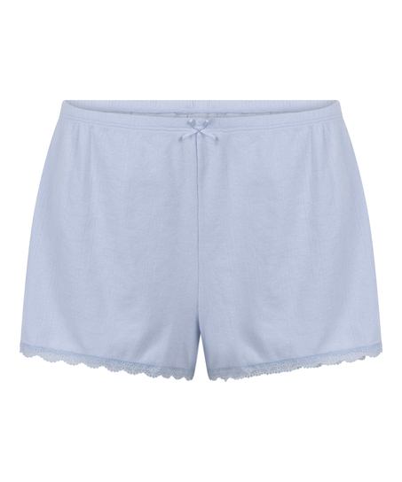 Short en pointelle, Azul
