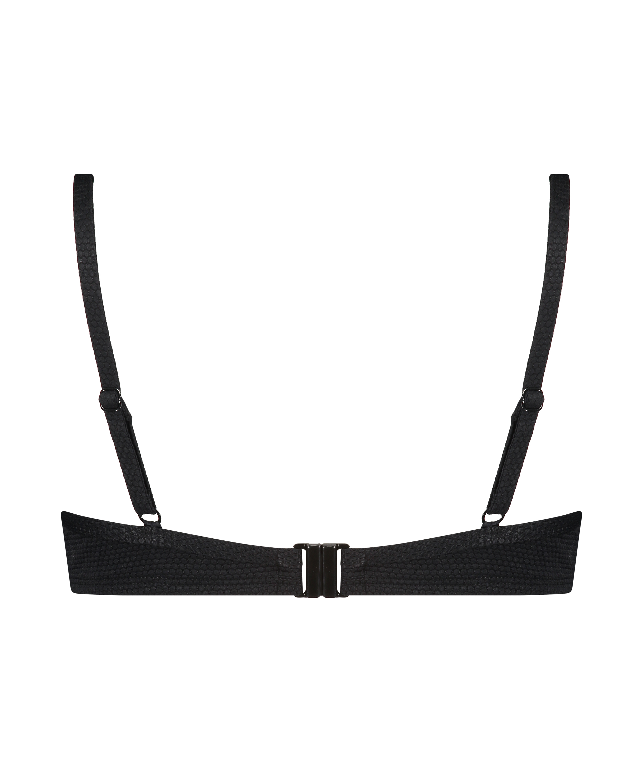 Top de bikini de aros no preformado Scallop Glam, Negro, main