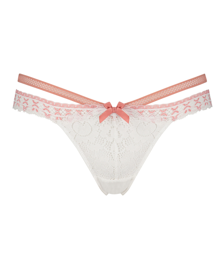 Tanga de corte ultrabajo Martha, Blanco