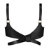 Bralette sin tirantes de piel sintética, Negro