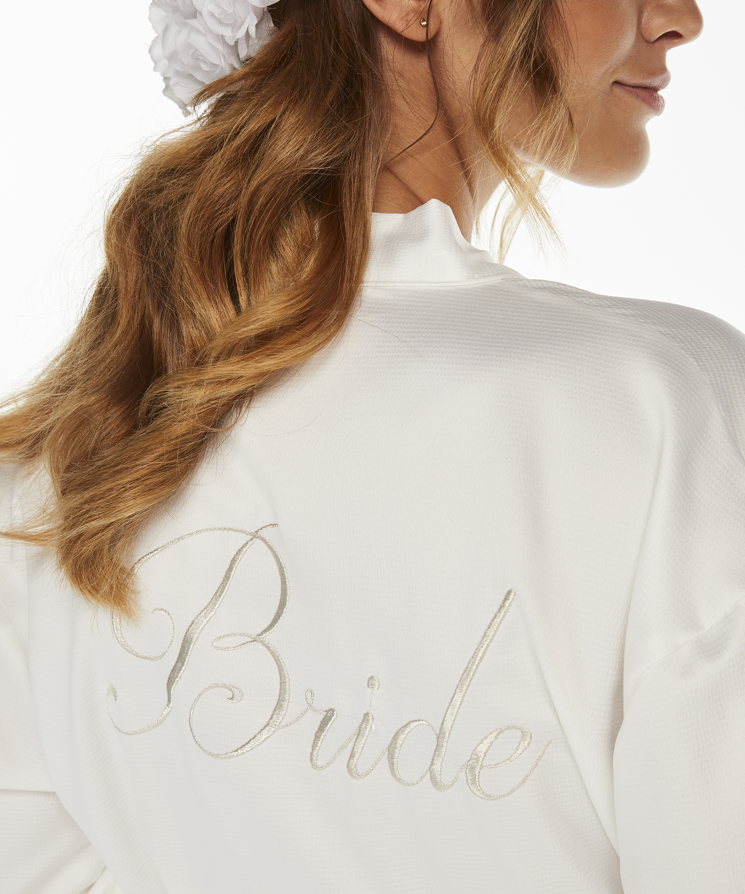 Kimono Satin Bridal, Blanco, main