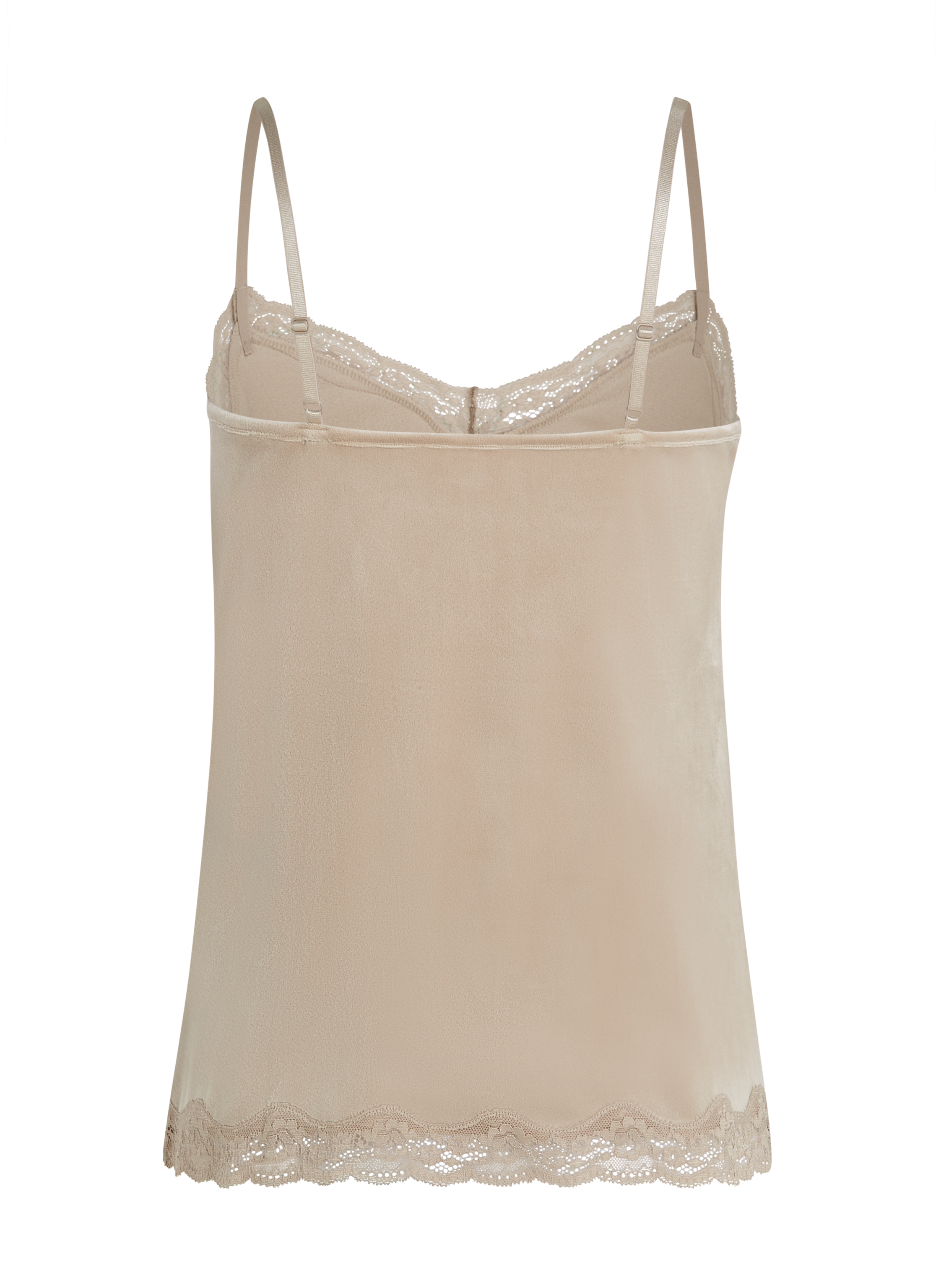 Camiseta top Velours Lace, Beige, main