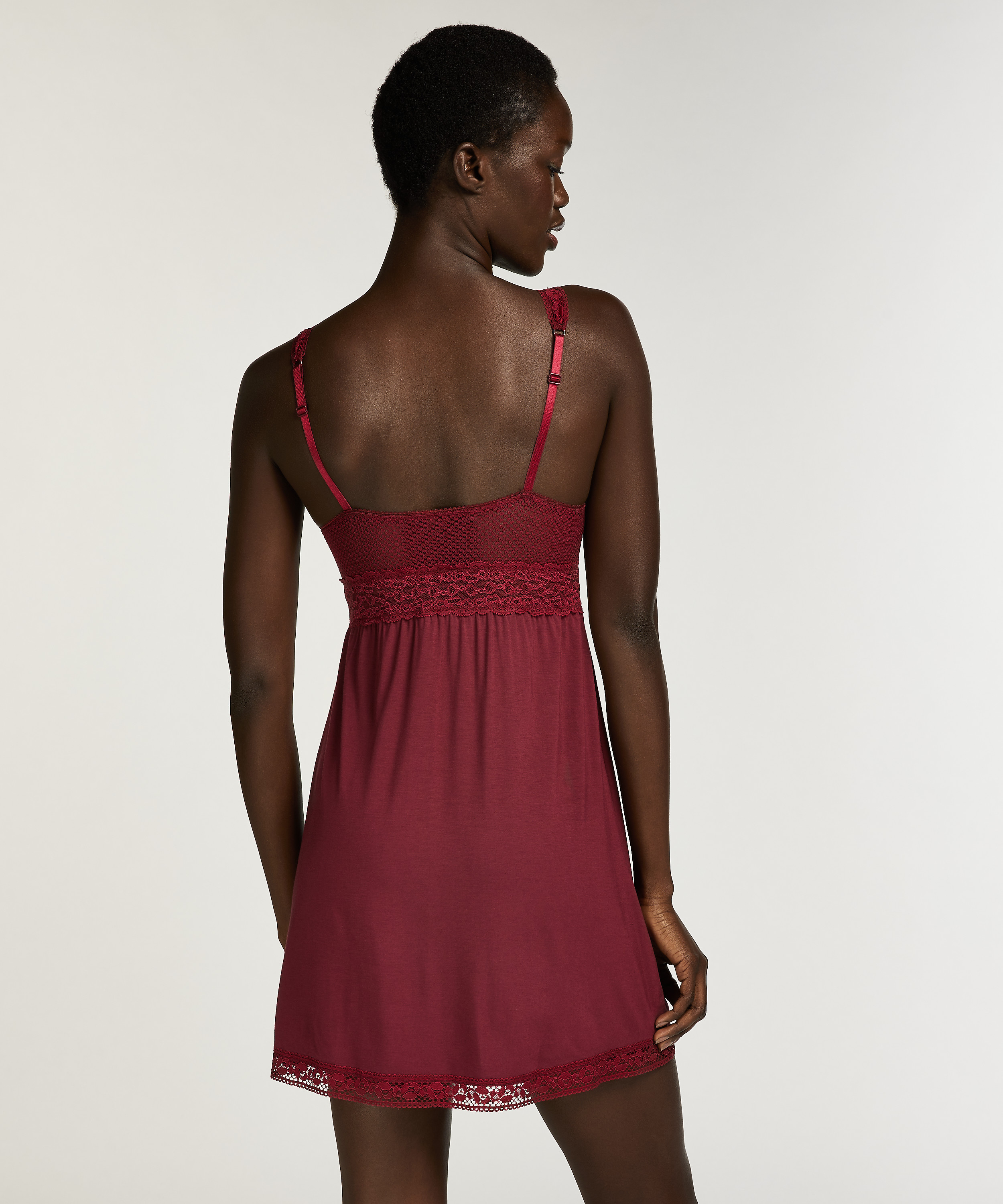 Vestido lencero Jersey Grafic Lace, Morado, main