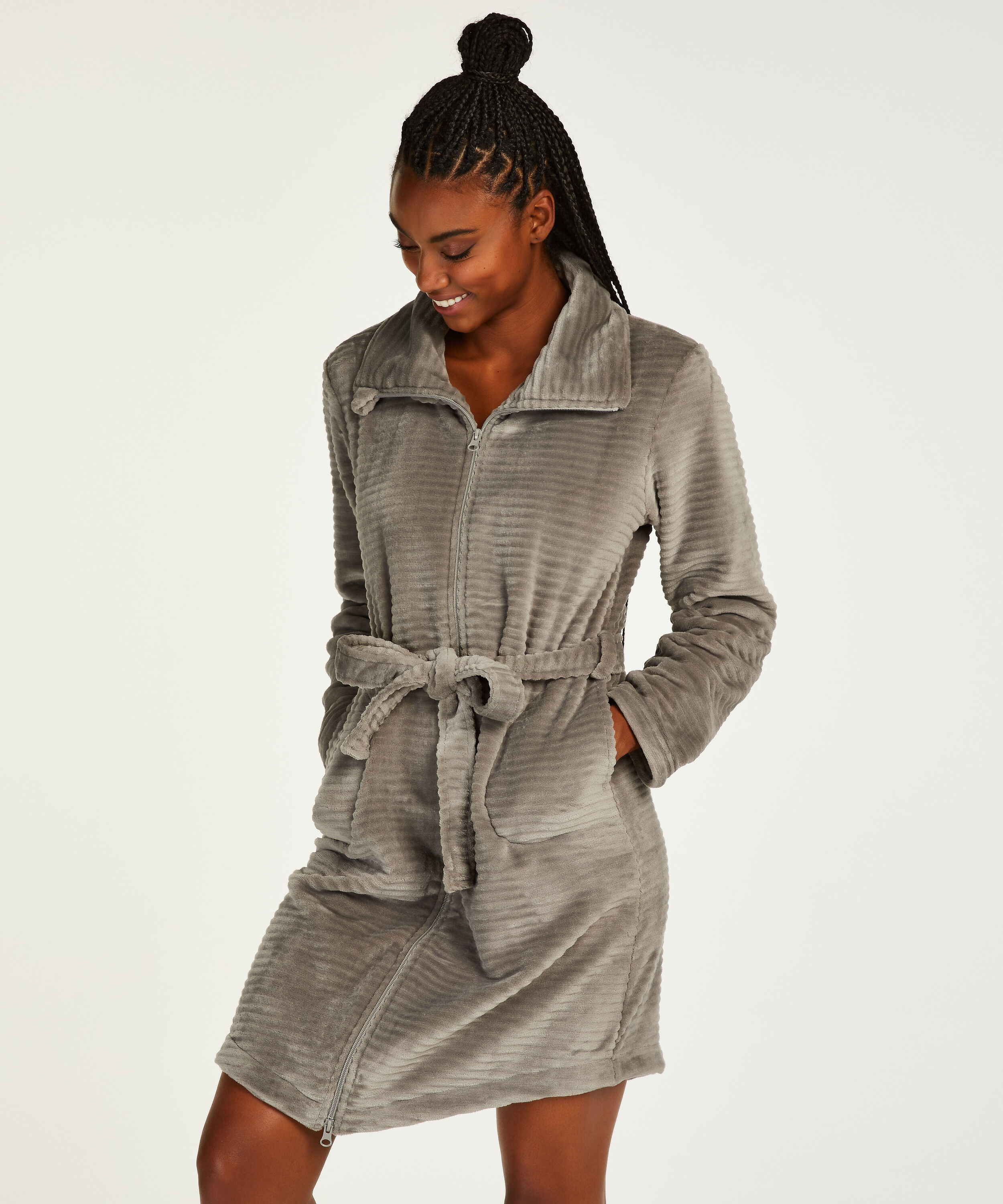 Albornoz Zip Fleece, Gris