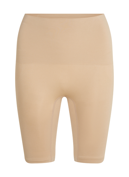 Pantalón pitillo de malla realzador reafirmante, Beige