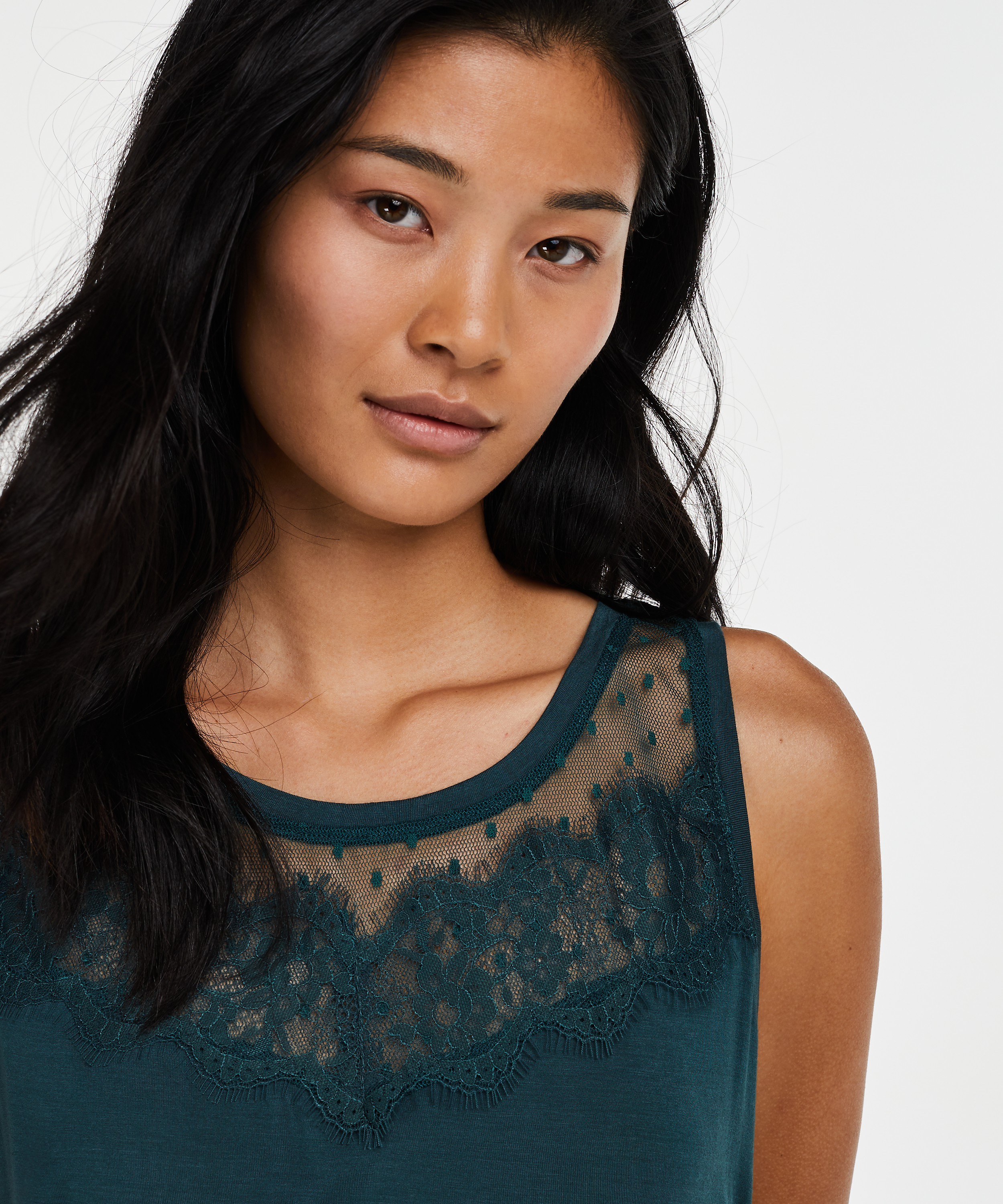 Camiseta sin mangas de tejido de punto, Verde, main