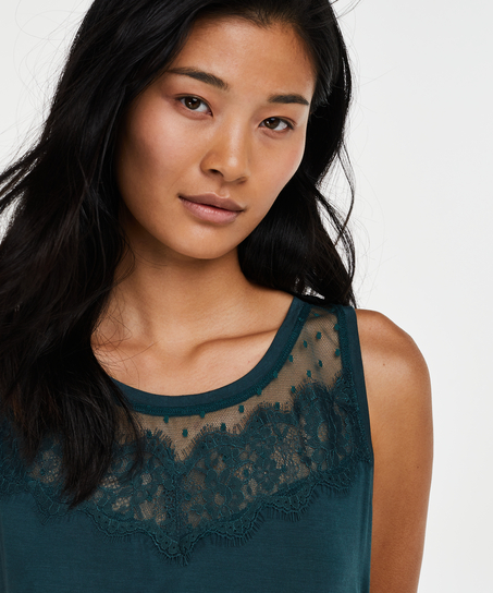 Camiseta sin mangas de tejido de punto, Verde