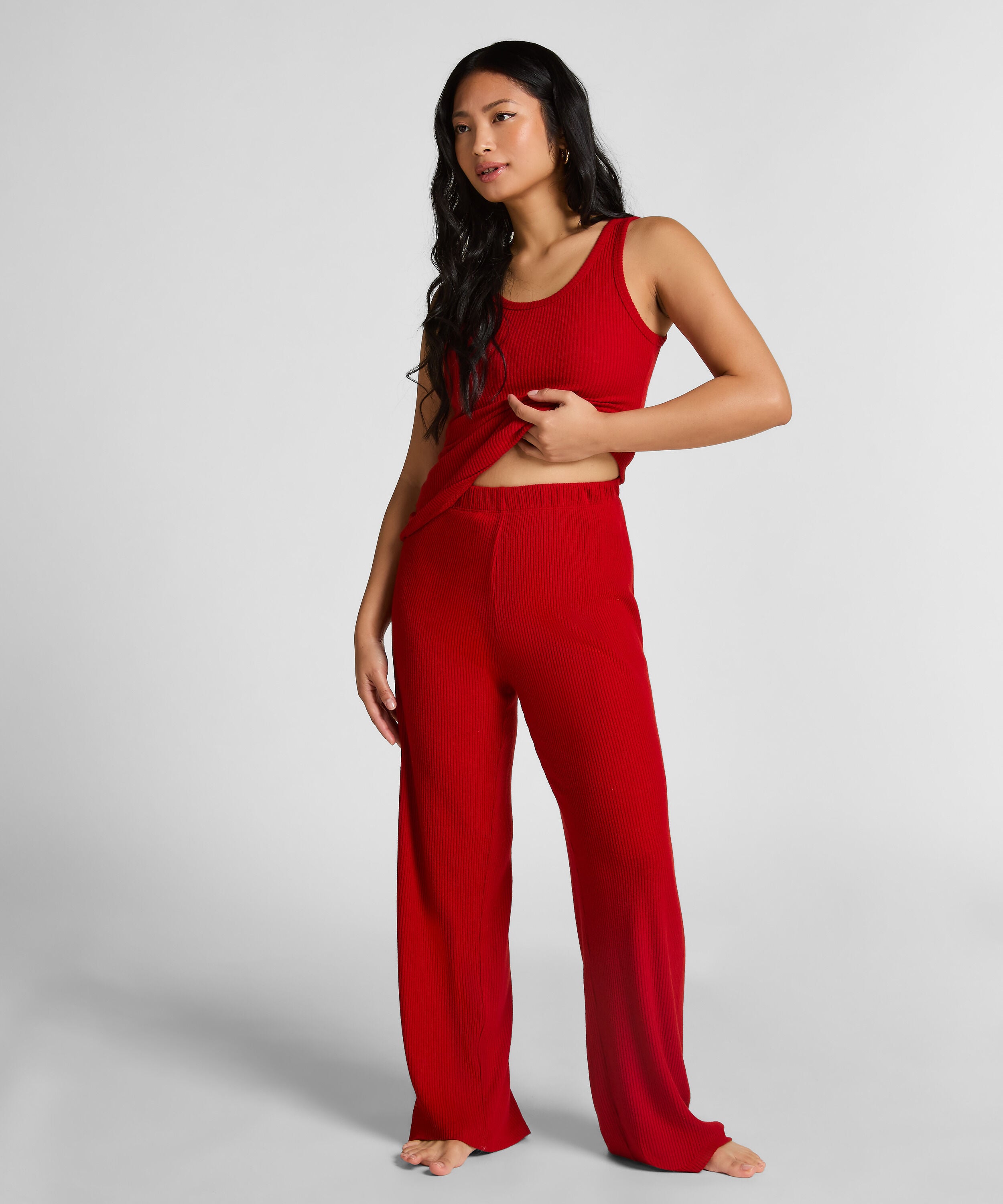 Pantalón Jersey Cepillado, Rojo