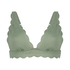 Top de bikini triangular Scallop, Verde