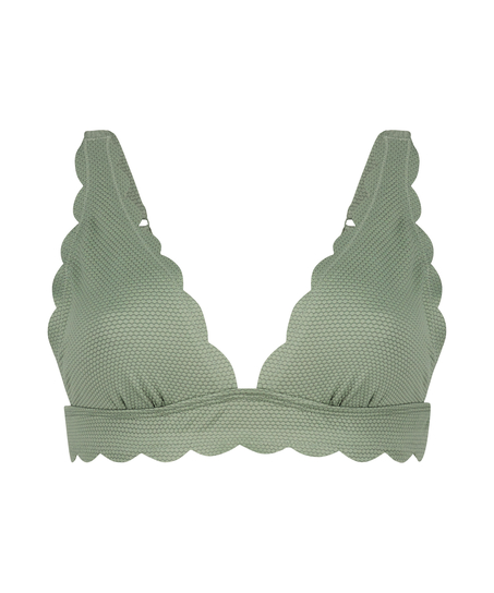 Top de bikini triangular Scallop, Verde