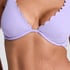 Top de bikini de aros no preformado Scallop, Morado